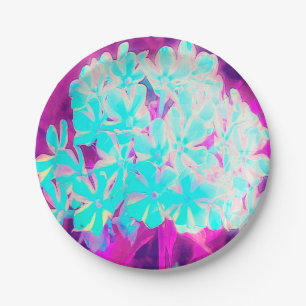 Robin's Egg Blue Peppermint Twist Phlox Flowers Paper Plate