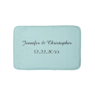 Robins Egg Blue Personalised Plush Bath Mat