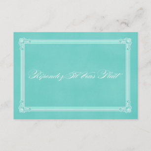 Robin's Egg Blue Poster Style Wedding RSVP Card