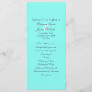 robin's egg blue turquoise aqua blue wedding program