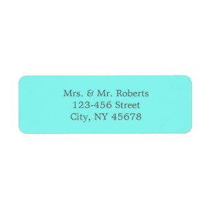 robin's egg blue turquoise aqua blue wedding return address label