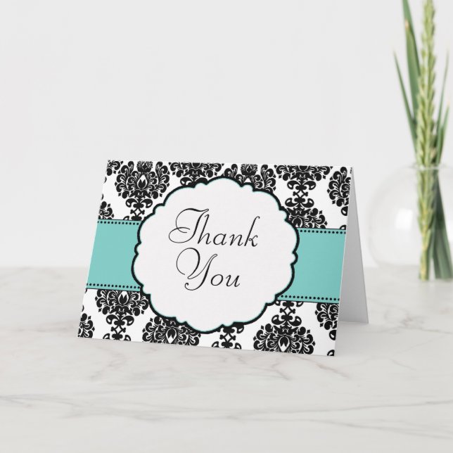 Robin's Egg Blue Wedding Thank you card (Front)