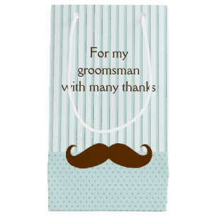 Robins Egg Blue with Moustache Groomsman Gift Bag