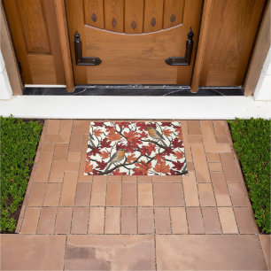 Robins in maple tree doormat