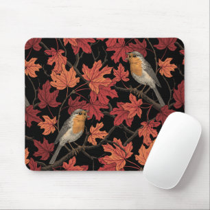 Robins in maple tree mouse pad