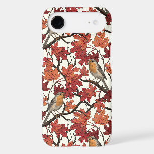 Robins in maple tree on off white