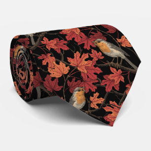 Robins in maple tree tie