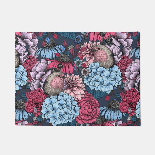 Robins in the garden 3 doormat (Front)