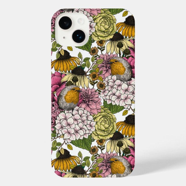 Robins in the garden iPhone case (Back)