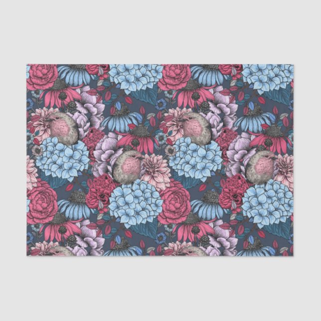 Robins in the garden tissue paper (Front)