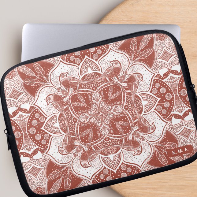 Robins Mandala Boho Birds Laptop Sleeve (Creator Uploaded)