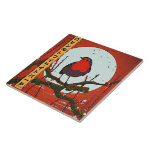 Robin's Twilight Perch Ceramic Tile