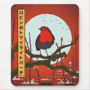 Robin's Twilight Perch Mouse Pad