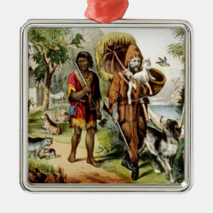 Robinson and His Man Friday Metal Tree Decoration