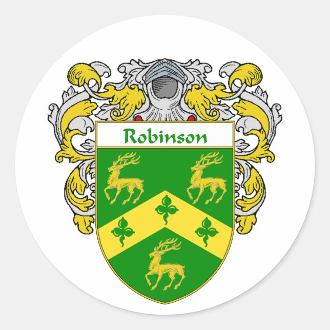 Robinson Coat of Arms (Mantled) Classic Round Sticker (Front)