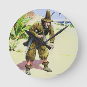 Robinson Crusoe, from 'Peeps into the Past', publi Round Clock