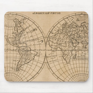 Robinson Crusoe's Map of the World Mouse Pad