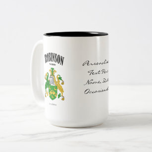 Robinson Family Crest, Translation & Meaning Two-Tone Coffee Mug