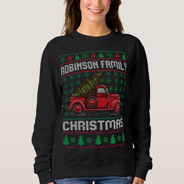 Robinson Family Ugly Christmas Sweater Red Truck F (Front)