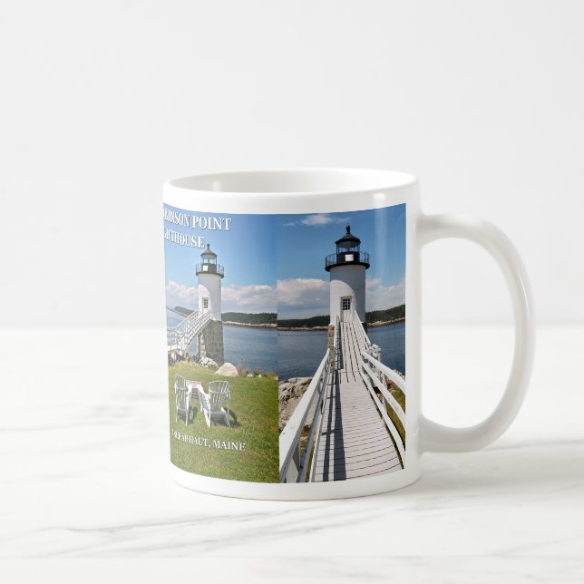 Robinson Point Lighthouse, Isle Au Haut, Maine Mug (Right)