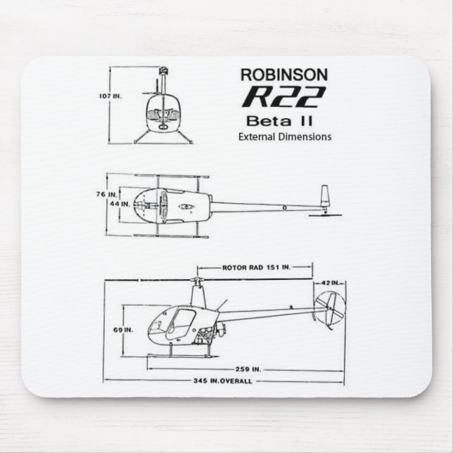 Robinson R22 Mousepad (Front)