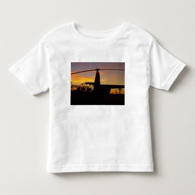 Robinson R44 helicopter at sunset Toddler T-Shirt (Front)