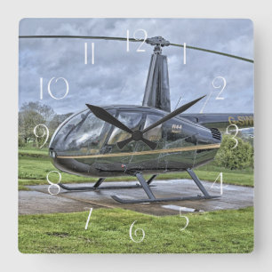 Robinson R44 helicopter Square Wall Clock