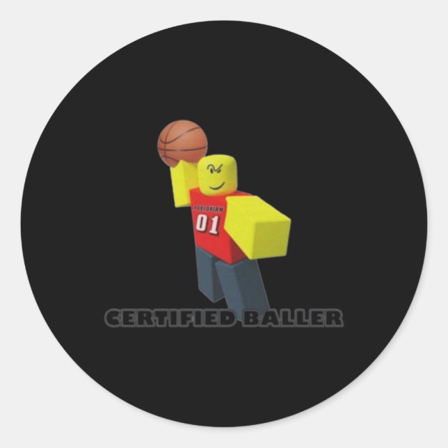 Robloxian Certified Baller  Classic Round Sticker (Front)