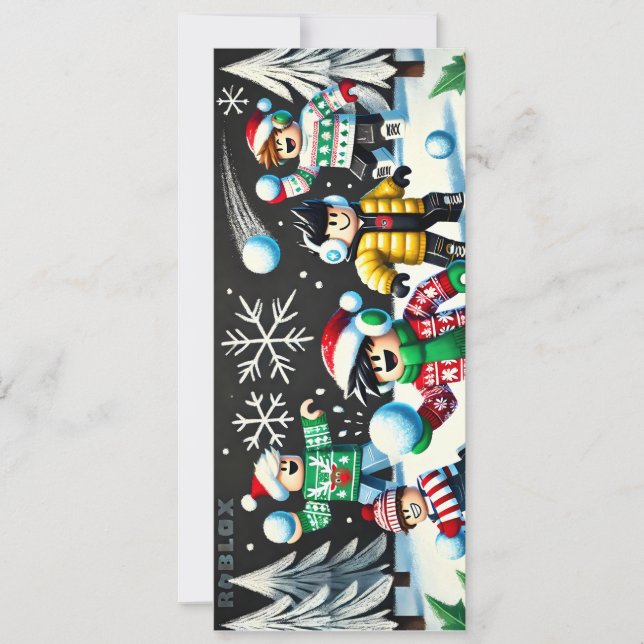 Robloxo's Cool Chalkboard Christmas Card For Boys (Front)