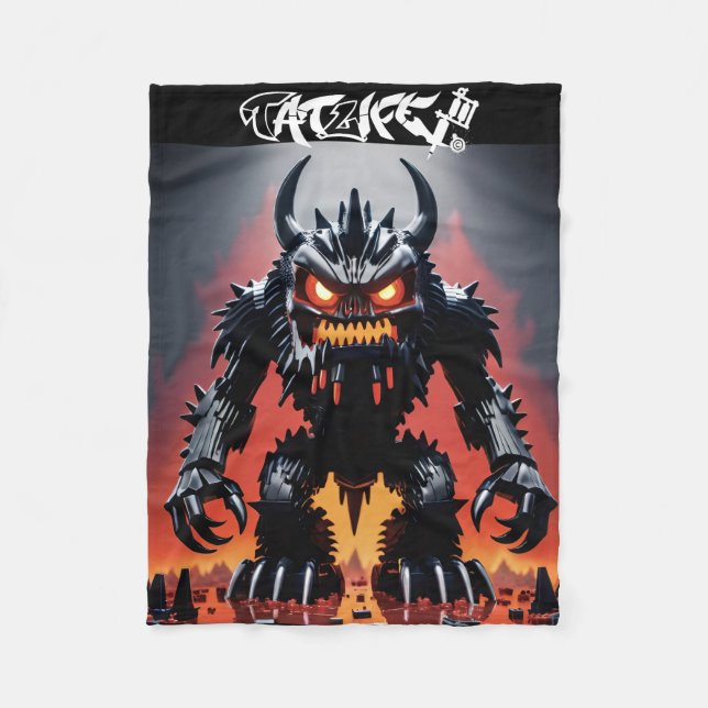 Robo-block Monster Blanket (Front)