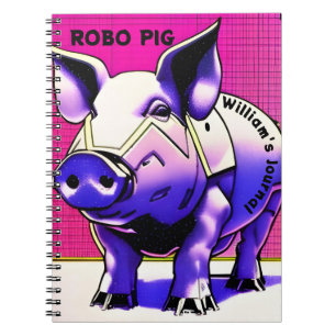 ROBO PIG Journal. Editable text. Notebook