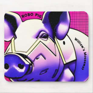 ROBO PIG Mousemat. Editable text. Mouse Pad