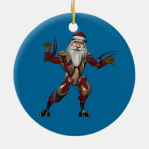 Robo Santa Ceramic Tree Decoration