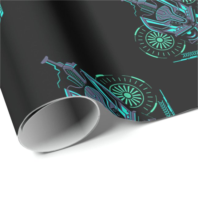 Robo Skull Wrapping Paper (Roll Corner)