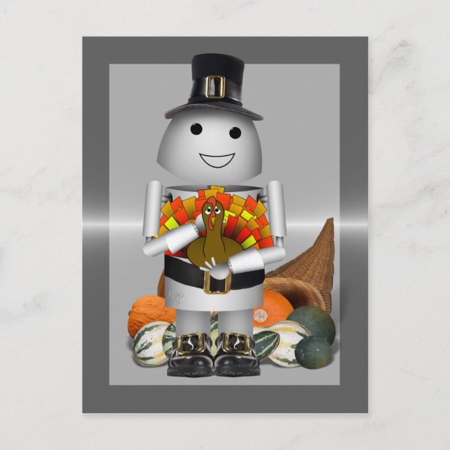 Robo-x9 Celebrates Thanksgiving Holiday Postcard (Front)