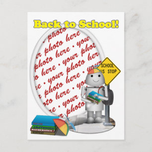 Robo-x9 Goes Back to School Photo Frame Postcard