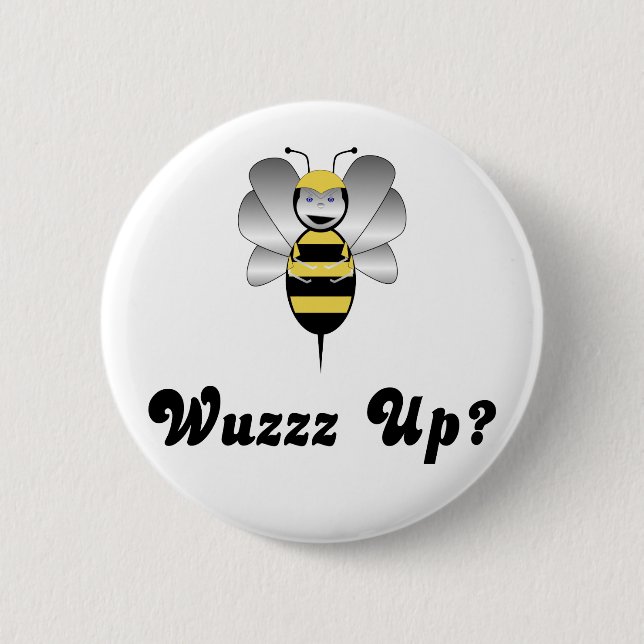 Robobee Bumble Bee Wuzz Up Button (Front)