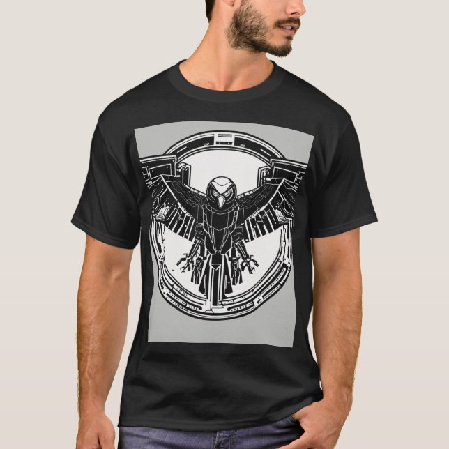 RoboEagle AI – Futuristic Eagle-Inspired Tech Desi T-Shirt (Front)