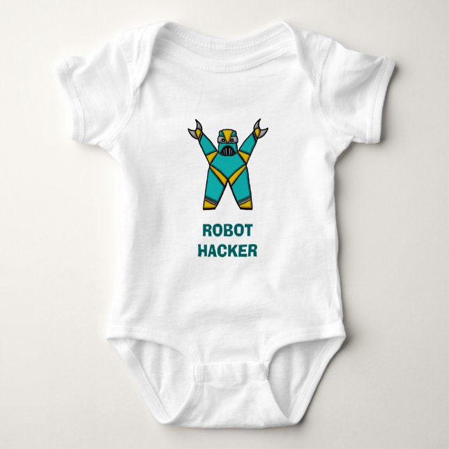 robot12, ROBOT HACKER Baby Bodysuit (Front)