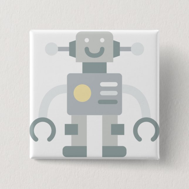 robot 15 cm square badge (Front)