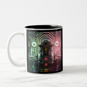 Robot 1 black two tone mug