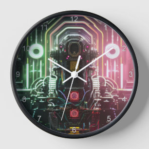 Robot 1 black wall clock
