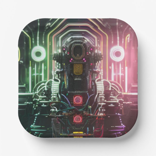 Robot 1 square paper plates (Front)