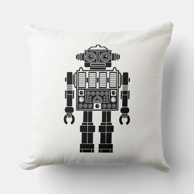 Robot 270620/04 - Black and White Cushion (Front)