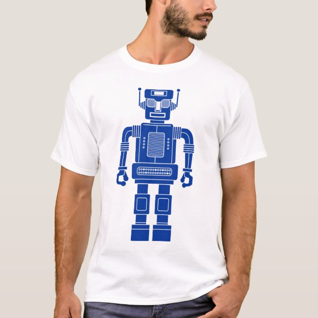 Robot 270620/04 - Navy Blue and White T-Shirt (Front)
