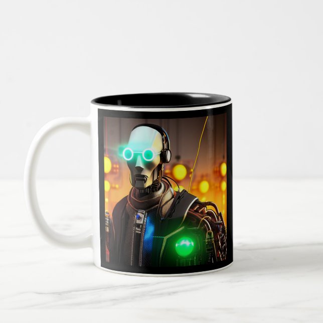 Robot 2 black two tone mug (Left)