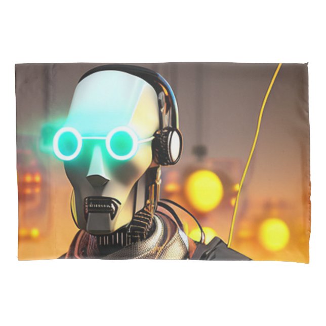 Robot 2 white standard pillowcase (Front)