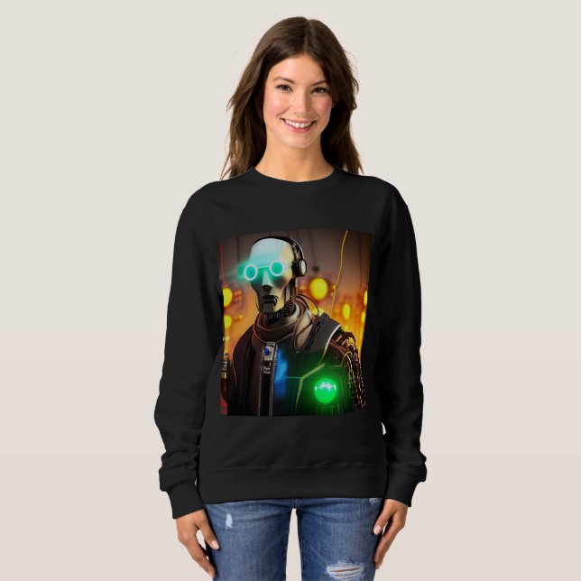  Robot 2 women black sweatshirt (Front Full)