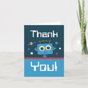 Robot 2nd Birthday Thank You Notes