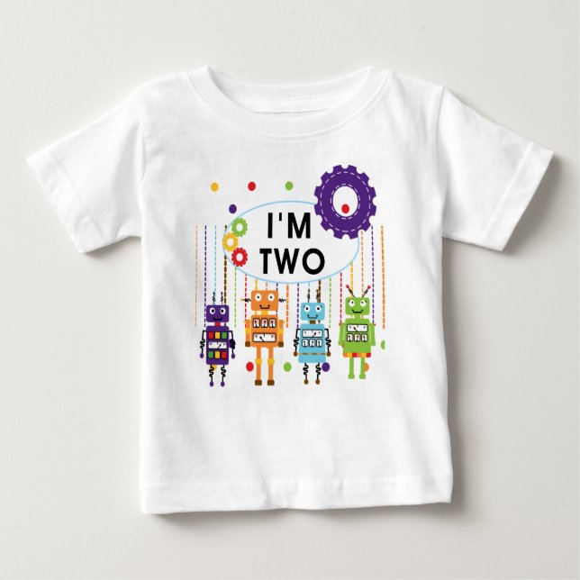 Robot 2nd Birthday tshirts and Gifts (Front)